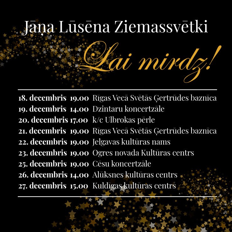 Izrādes "Jāņa Lūsēna Ziemassvētki LAI MIRDZ!" attels