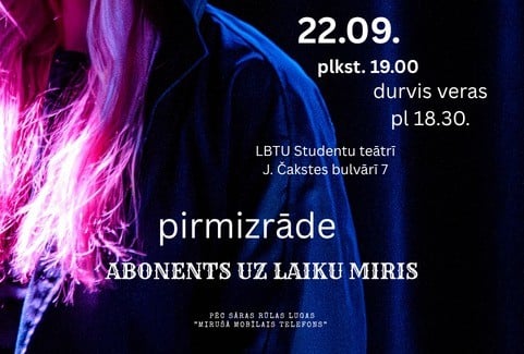 Изображение спектакля "Jelgavas studentu teātris | Izrāde “Abonents uz laiku miris”"