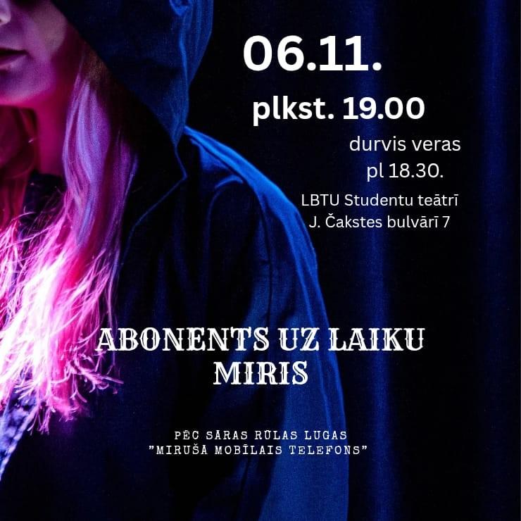 Изображение спектакля "Jelgavas studentu teātris | Izrāde “Abonents uz laiku miris”"