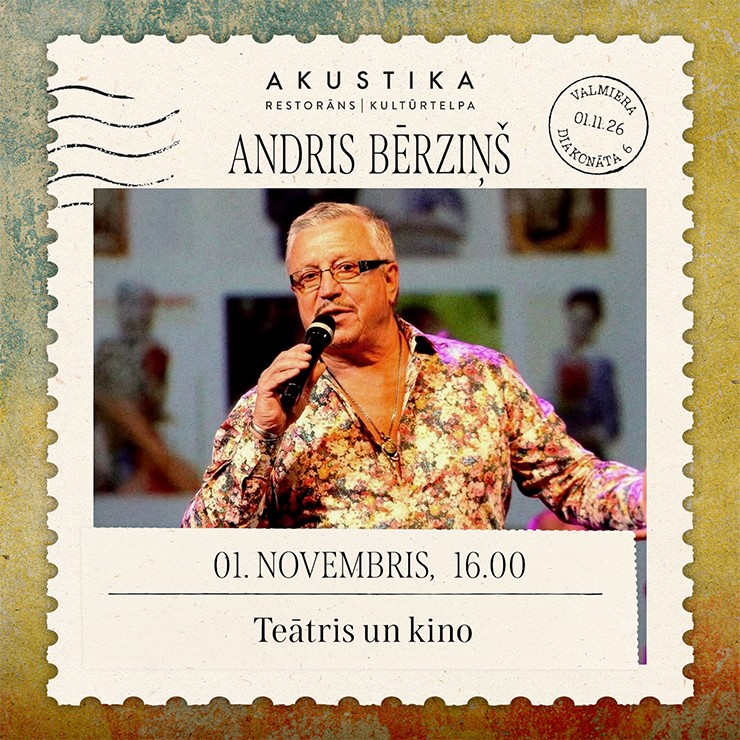 Изображение спектакля "ANDRIS BĒRZIŅŠ | Teātris un kino | kultūrtelpā AKUSTIKA, Valmierā"
