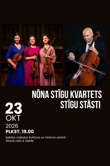 Meklēšanas rezultāta izrādes "NŌNA Stīgu kvartets “Stīgu stāsti” | 3. Starptautiskā Sabiles stīgu festivāla otrais koncerts" attels