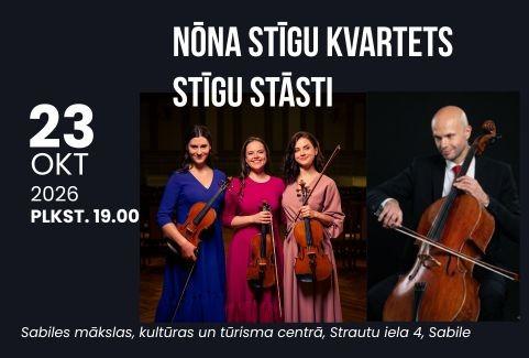 Izrādes "NŌNA Stīgu kvartets “Stīgu stāsti” | 3. Starptautiskā Sabiles stīgu festivāla otrais koncerts" attels