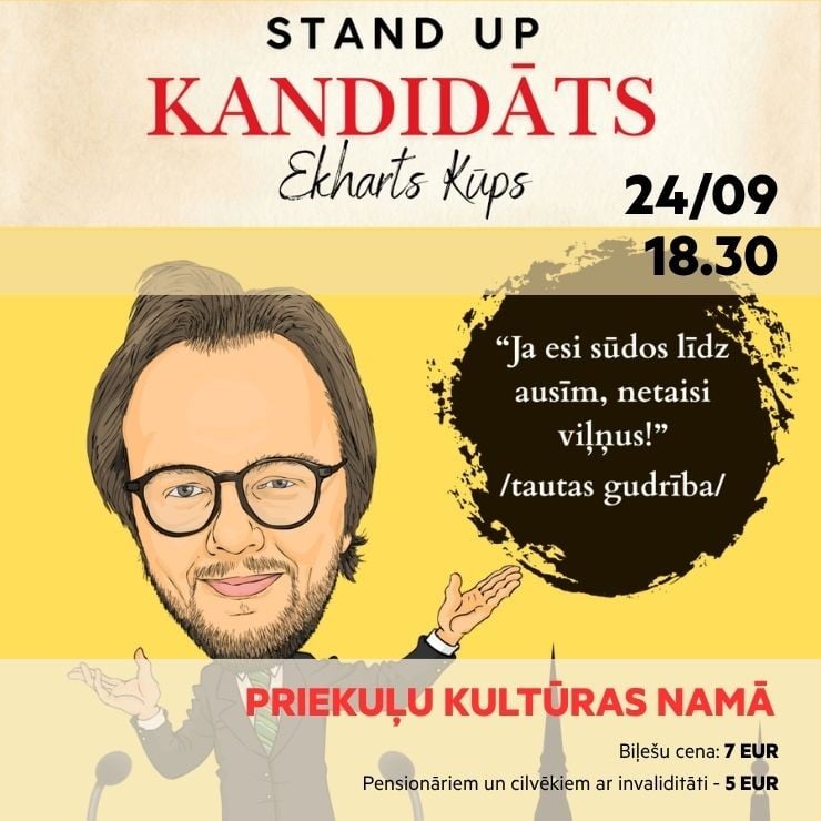 Изображение спектакля "Stand-up izrāde “Kandidāts” - Ekharts Kūps"