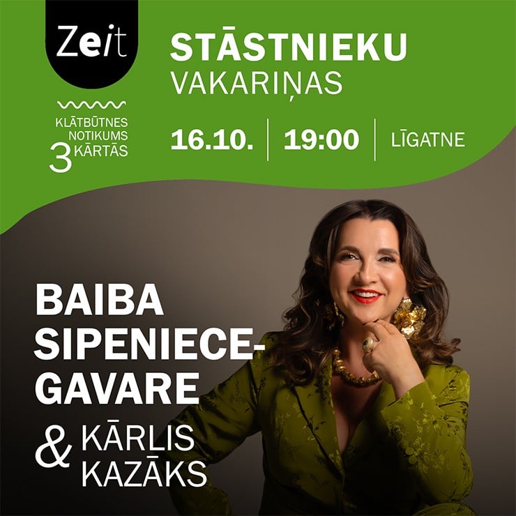 Izrādes "STĀSTNIEKU VAKARIŅAS | Baiba Sipeniece-Gavare un Kārlis Kazāks" attels