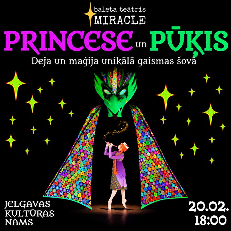 Изображение спектакля "PRINCESE un PŪĶIS | Deja un maģija unikālā gaismas šovā"