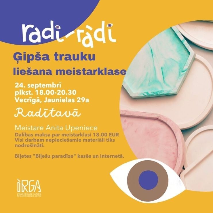 Image of the event "“Radi- rādi” Ģipša trauku liešanas meistarklase"