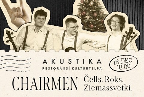 Izrādes "Chairmen | Čells. Roks. Ziemassvētki | kultūrtelpā AKUSTIKA, Valmierā" attels