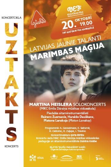 Meklēšanas rezultāta izrādes "UZTAKTS Latvijas jaunie talanti | MARIMBAS  MAĢIJA | Martina Heislera solokoncerts" attels