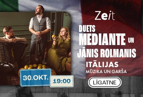 Изображение спектакля "ITĀLIJAS MŪZIKA un GARŠA | Duets Mediante un Jānis Rolmanis | „Līdz priekam ≈ 2000 kilometru”"