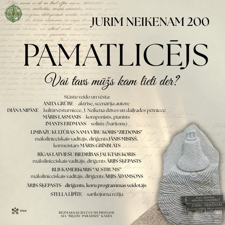 Изображение спектакля "Jurim Neikenam 200 “Pamatlicējs. Vai tavs mūžs kam lieti der?”"