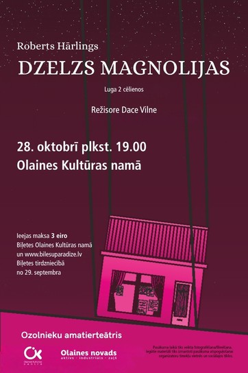 Meklēšanas rezultāta izrādes "Ozolnieku amatierteātra izrāde "Dzelzs magnolijas"" attels