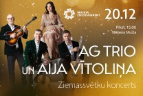 Meklēšanas rezultāta izrādes "AG TRIO UN Aija Vītoliņa - Ziemassvētku koncerts Nēķena muižā" attels