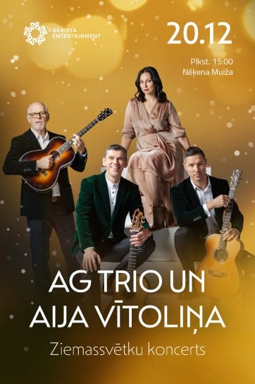 Meklēšanas rezultāta izrādes "AG TRIO UN Aija Vītoliņa - Ziemassvētku koncerts Nēķena muižā" attels