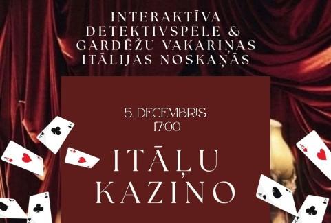 Image of the event "Atpūtas vakars Mālpils muižā | Vakariņas Mālpils muižas restorānā un Gunta Bojāra detektīvspēle “Itāļu kazino”"