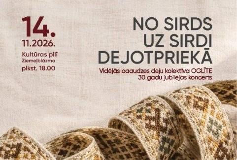 Izrādes "Vidējās paaudzes deju kolektīva “Oglīte” 30 gadu jubilejas koncerts  NO SIRDS UZ SIRDI DEJOTPRIEKĀ" attels