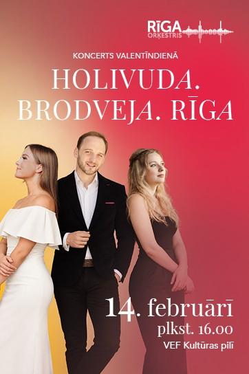 Meklēšanas rezultāta izrādes "HOLIVUDA. BRODVEJA. RĪGA. Daumants Kalniņš, Paula Saija, Agate Grīnhofa, Orķestris "Rīga"" attels