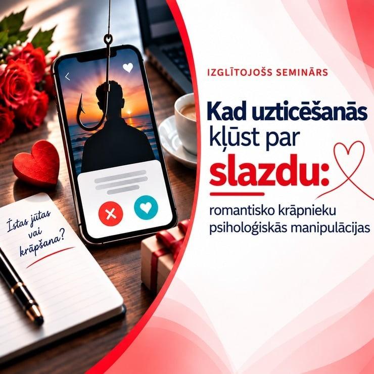 Изображение спектакля "Seminārs „Kad uzticēšanās kļūst par slazdu: romantisko krāpnieku psiholoģiskās manipulācijas”"