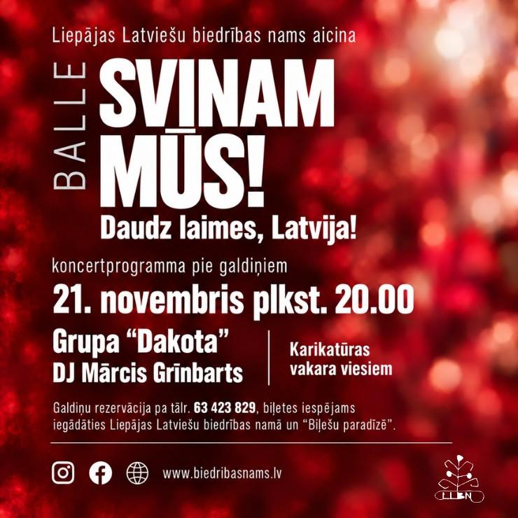 Izrādes "Koncertprogramma pie galdiņiem "Svinam mūs! Daudz laimes, Latvija!"" attels