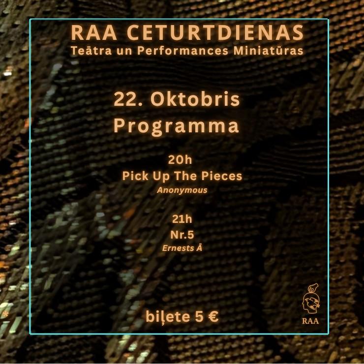 Изображение спектакля "Teātra ceturtdienas RAA telpā | “Pick Up The Pieces” / Nr. 5,"
