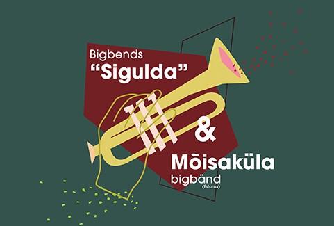 Изображение спектакля "Bigbends "Sigulda" un Mõisaküla bigbänd koncerts "Divi bigbendi – viens Ziemassvētku stāsts”"